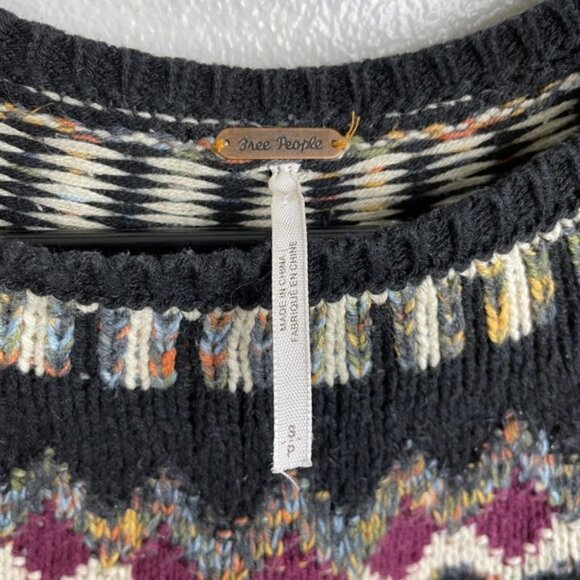 Free People Mandala Swit Thermal Top – Black with Multicolor Stitching – Size S - Picture 6 of 9